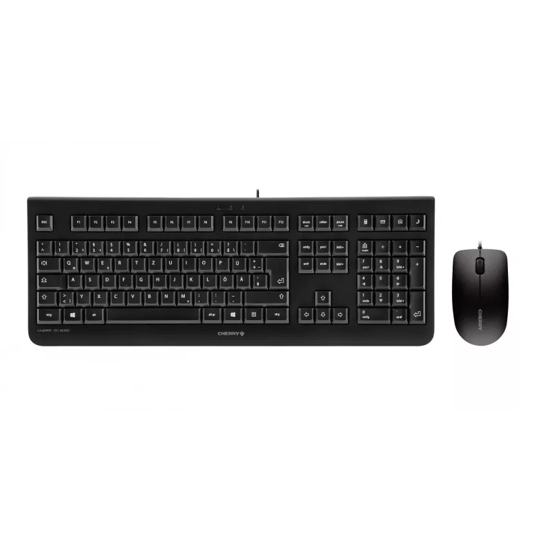 Näppäimistö ja hiiri sisältyvät CHERRY DC 2000 yleiskäyttöinen USB AZERTY belgialainen musta