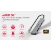 USB-C-keskitin Unitek 7in1 alumiini PD 100W 5 Gbps — moniporttinen sovitin Power Delivery -tuella