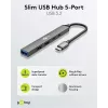 Goobay Slim 5-porttinen USB-keskitin, USB-C™–USB-C™/USB-A, USB 3.2 (74460)