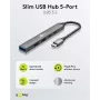 Goobay Slim 5-porttinen USB-keskitin, USB-C™–USB-C™/USB-A, USB 3.2 (74460)