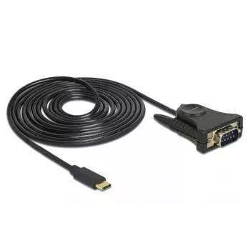 Delock 62964 USB-C - sarja DB9 RS-232 -sovitin, 1,8 m, musta
