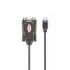 Unitek Y-1105K USB-C–RS-232-sovitin, 1,5 m, musta
