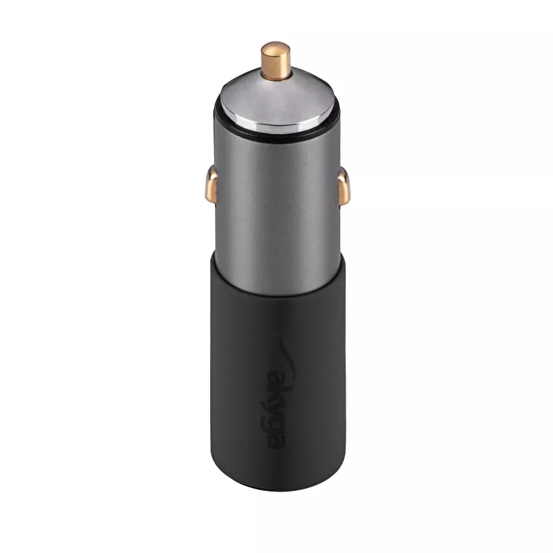 Akyga AK-CH-26 GaN-autolaturi 12/24 V, 100 W, USB-C PD 3.0 + USB-A QC 3.0, harmaa