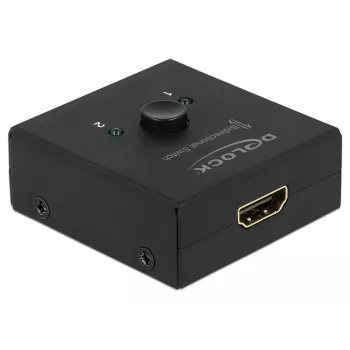 DeLock HDMI 2-1 kaksisuuntainen 4K 60 Hz kompakti - Retail Box - video/audio-kytkin - 2 x HDMI - pöytämalli (64072)