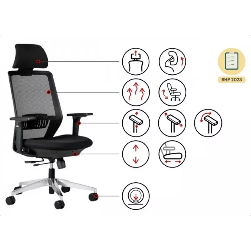 SPECTRUM ergonominen toimistotuoli musta