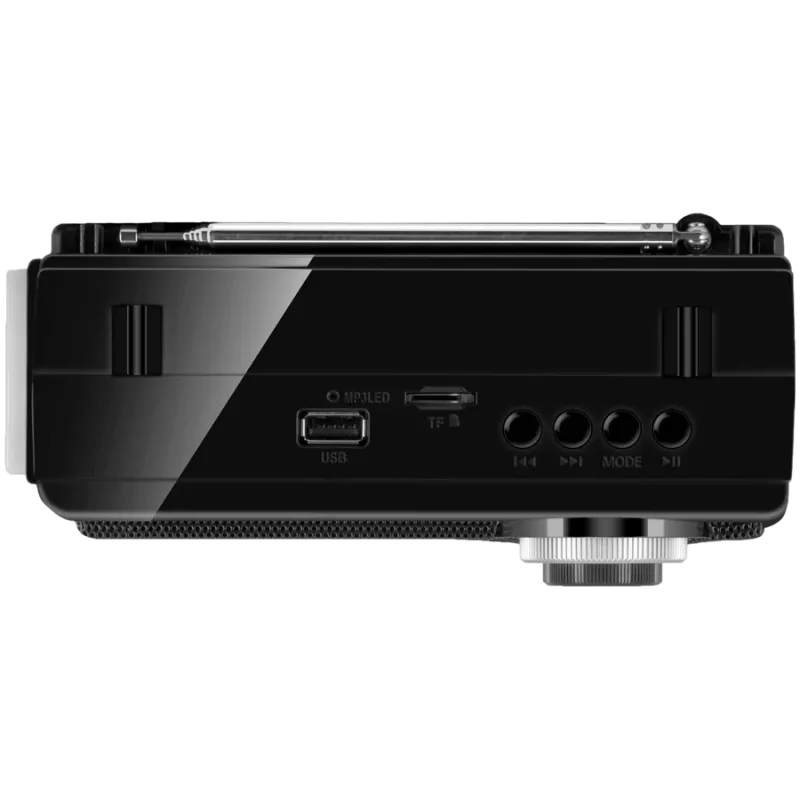Kaiutin SVEN SRP-155, musta (3W, Bluetooth, FM/AM/SW, USB, microSD, taskulamppu, akku)