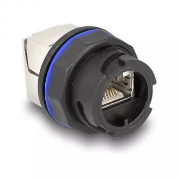 Delock 67047 RJ45 Cat.6A paneeliin asennettava naaras LSA-liitännällä, musta