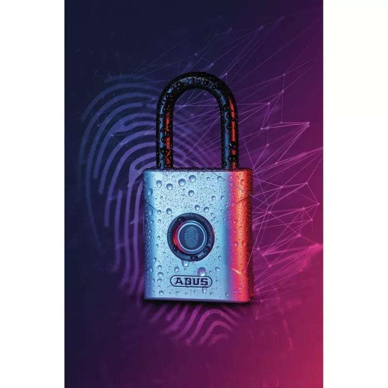 ABUS Touch 57/45 biometrinen riippulukko 62575, sormenjälkitunnistin, 45 mm, IP66/IP68, säänkestävä, hopea