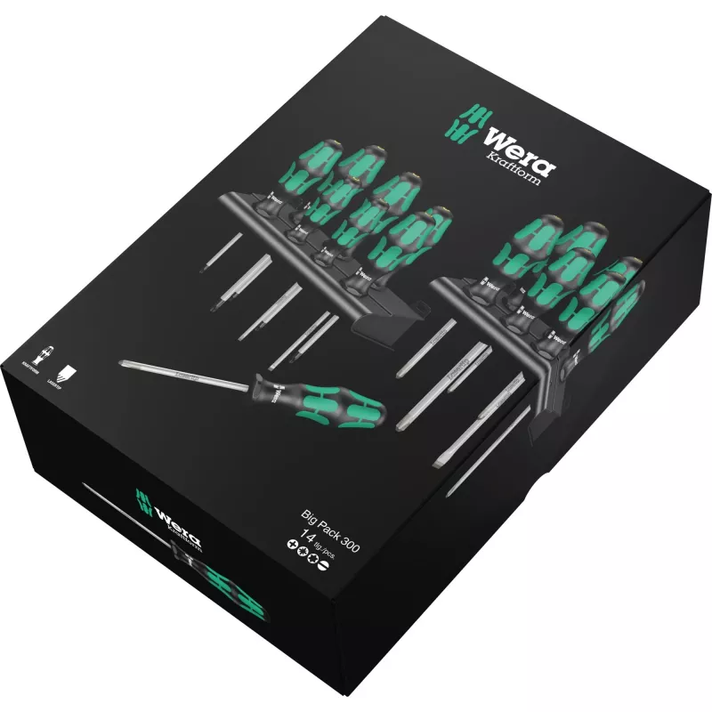 Wera Big Pack 300 setti kertakäyttöruuvimeisselit