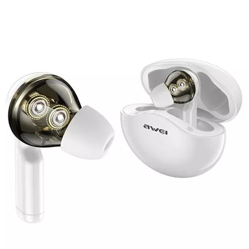 Kuulokkeet Awei AWEI T12TWS Bluetooth-urheilukuulokkeet valkoinen