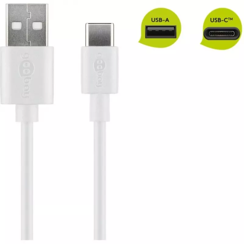 Wentronic 59130 2 m USB A USB C uros-uros valkoinen USB-kaapeli (59130)