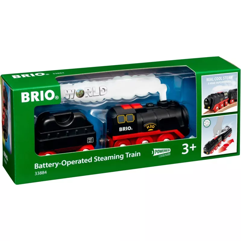 Brio paristokäyttöinen höyryveturi vesitankilla, 3 vuodesta alkaen
