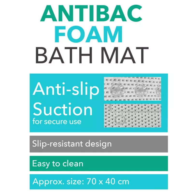 Kylpymatto Beldray LA032722UFFEU7 Antibac Foam – kylpyhuoneen lattiamatto antibakteerisella vaahtopinnoitteella