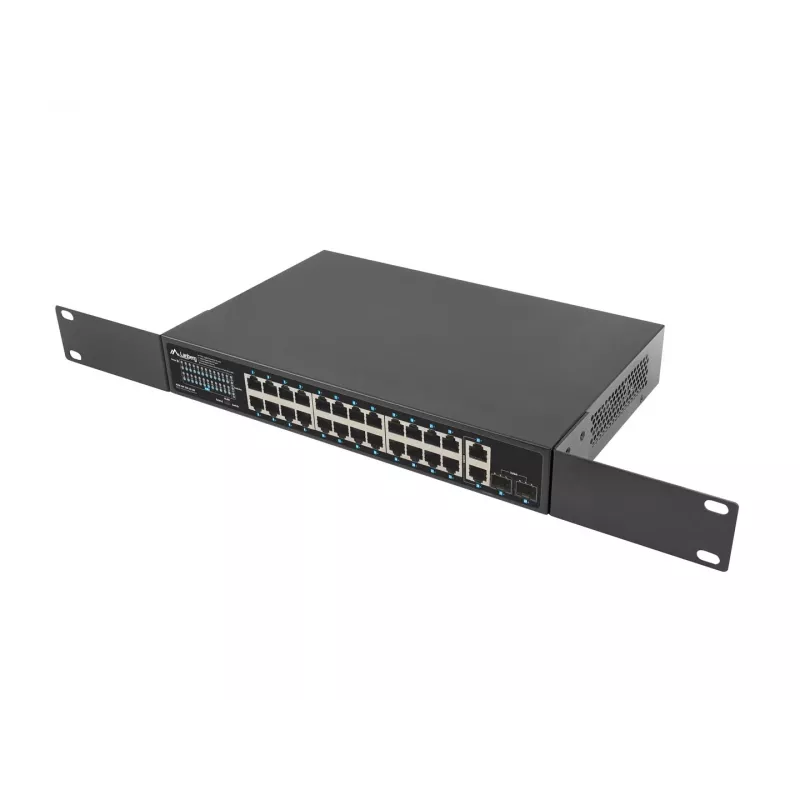 Hallitsematon kytkin Lanberg RSGE-24P-2GE-2S-250 24 porttia räkkiasennus