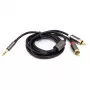 Audiokaapeli 3,5 mm - 2x RCA, 1 m