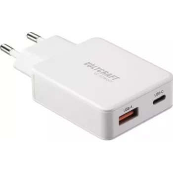 Voltcraft UC-1C1A65W01 USB-laturi USB-C USB-A pikalataus PD 3.0 valkoinen (VC-17010790)