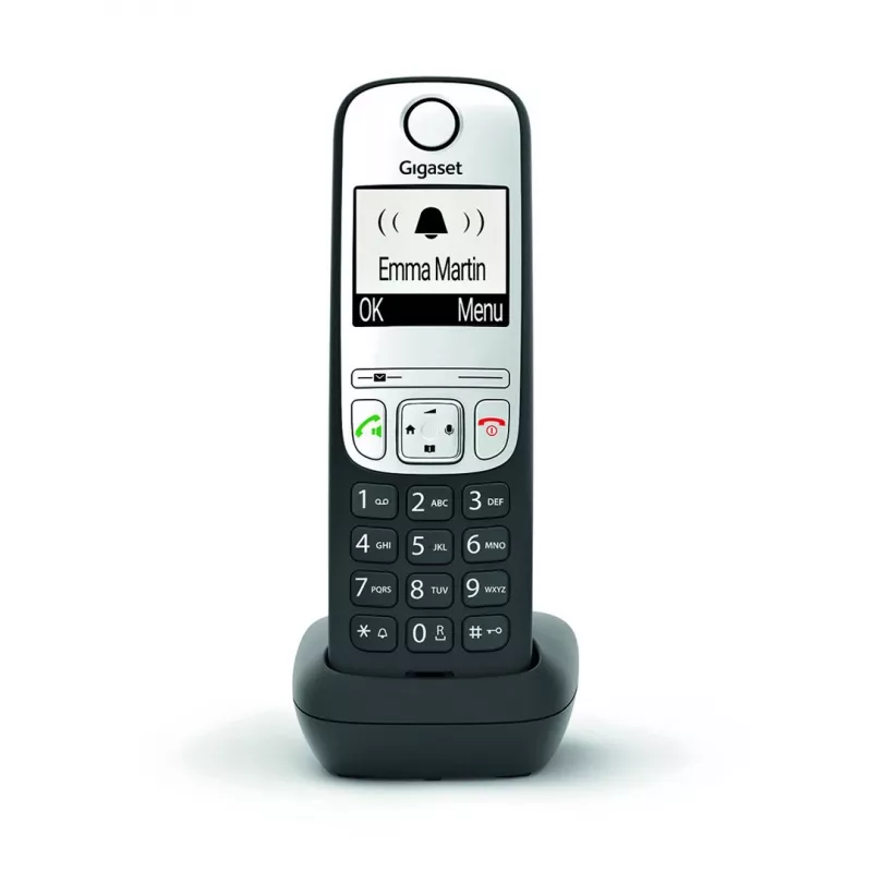 Gigaset A690HX analoginen/DECT-puhelin, soittajan tunnistus, musta, hopea