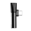 Baseus audio-adapteri USB-C 3,5 mm miniliitäntä + USB-C (musta)