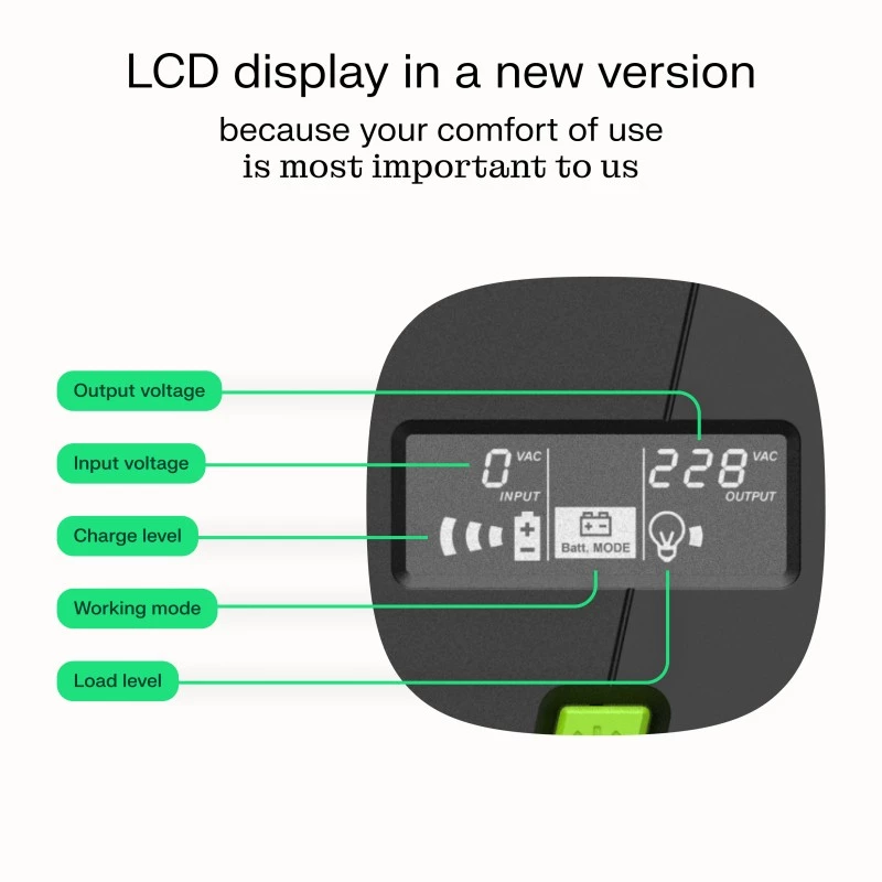 Green Cell UPSLP700 USV (keskeytymätön virransyöttö) Line-Interactive 1 kVA 700 W 4 AC-lähtöä