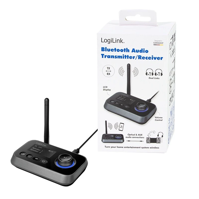 LogiLink BT0062 Bluetooth-audiolähetin/vastaanotin BT 5.0 10 m kantama