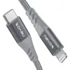 USB 2.0 -adapterikaapeli, USB-C-pistoke > Lightning-pistoke (hopea/harmaa, 1 metri, PD, päällystetty)