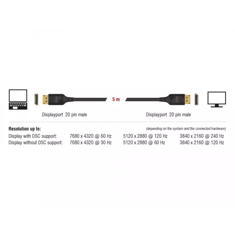 DisplayPort-kaapeli DeLOCK 85661 3 m musta