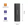 Qoltec 50312 M.2 NVMe SSD -kotelo, USB Type-C, musta