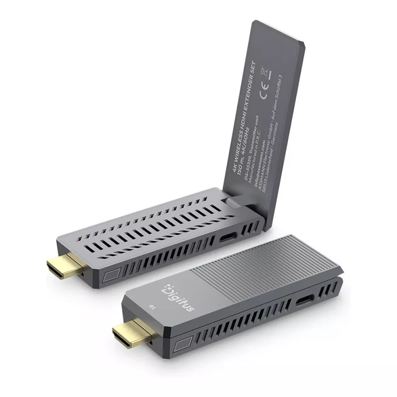 Langaton HDMI-jatkosarja DIGITUS DS-55359 — 4K/60Hz, 150 m, AV-lähetin ja -vastaanotin