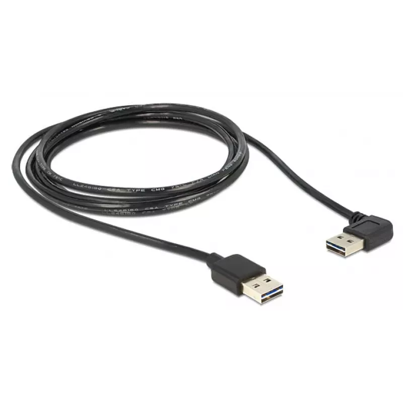 USB-kaapeli DeLOCK 5 m USB 2.0 A uros/uros 90°