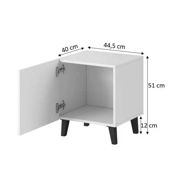 Yöpöytäsarja cama meble PAFOS, 2 kpl, 45×40×51 cm, mattamusta, MDF/lastulevy