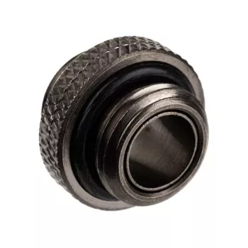 Adapteri Alphacool G1/4 AG–G1/4 AG, metallinen kulmaliitos, musta