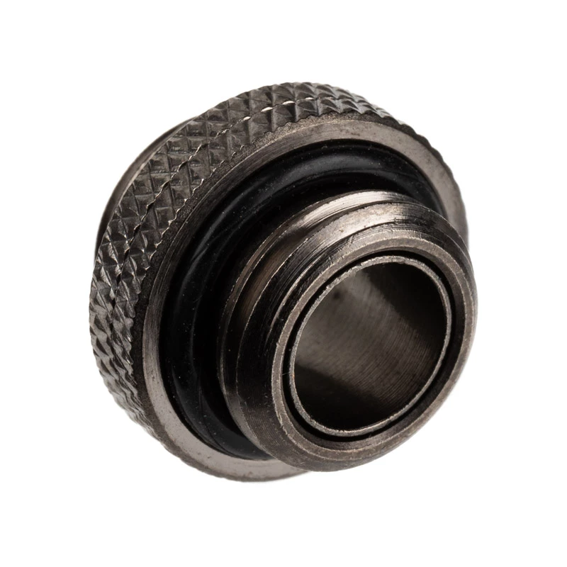 Adapteri Alphacool G1/4 AG–G1/4 AG, metallinen kulmaliitos, musta
