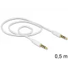 Audiokaapeli 3,5mm DeLOCK 83439 0,5m valkoinen