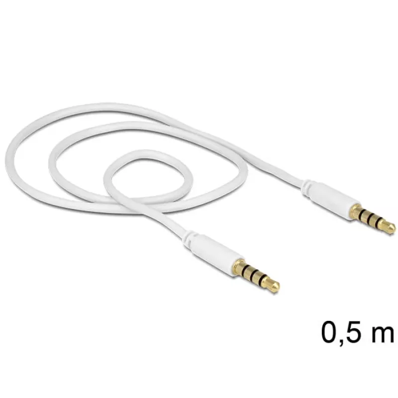 Audiokaapeli 3,5mm DeLOCK 83439 0,5m valkoinen