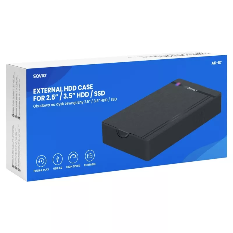 Ulkoisen levyn kotelo AK-87 SSD SATA / HDD 3.5