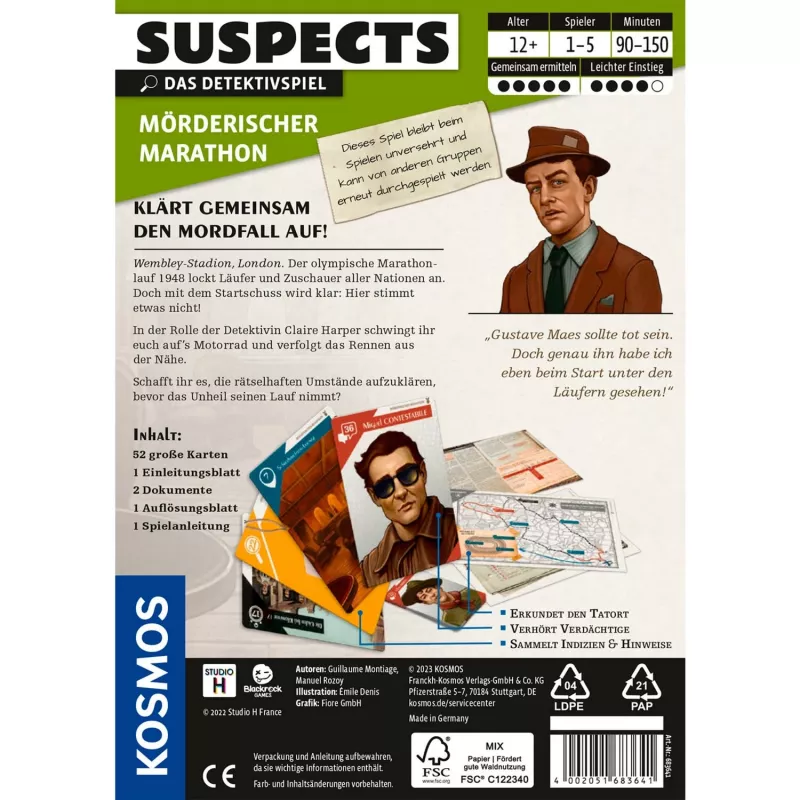 Suspects: Deadly Marathon, korttipeli