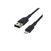 BELKIN PVC USB-KAAPELI USB-A - LIGHTNING, 1M, MUSTA