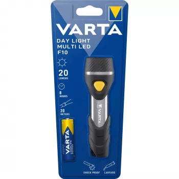 Varta Day Light Multi LED F10 - avaimenperävalo - alumiini - musta - ABS synteettinen - alumiini - kumi - painikkeet - CE - LED