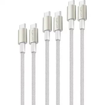 4smarts USB-C–USB-C-kaapeli PremiumCord 100W 3 m valkoinen - 3 m - USB C - USB C - USB 2.0 - 0,48 Gbit/s - valkoinen