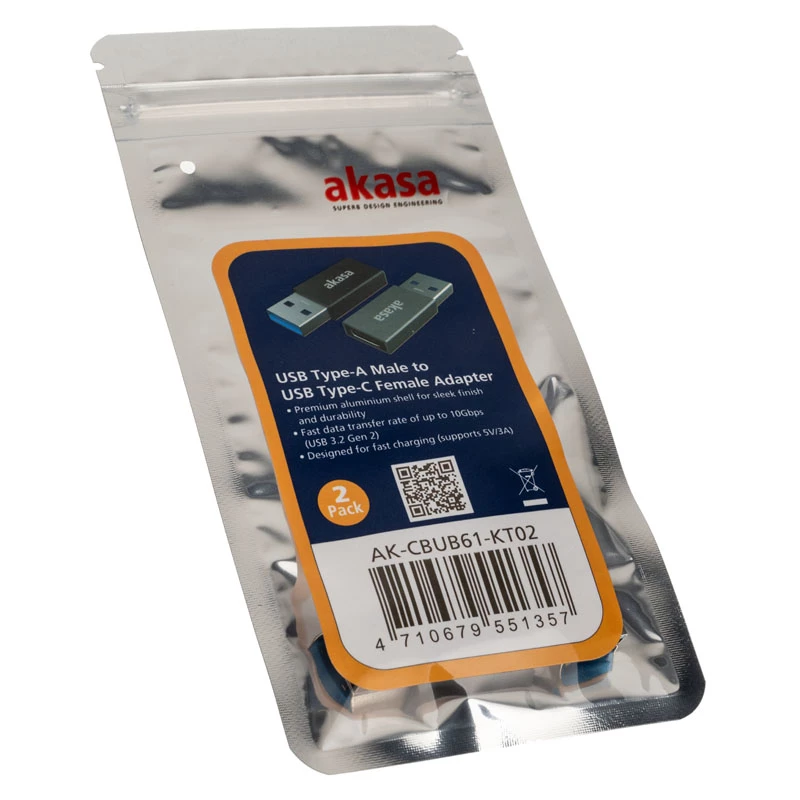 Kaapeliadapteri USB tyyppi A - USB tyyppi C Akasa AK-CBUB61-KT02