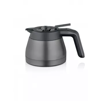Kannu Severin-kahvinkeittimiin, malli TK 5571 — 1,1 L, harjattu teräs/musta, 220×165×135 mm