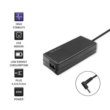 Virtalähde QOLTEC 65W 19V 3,42A kannettaville ja yhteensopiville laitteille