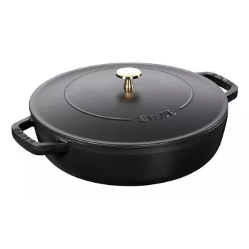 Pata ZWILLING STAUB BRAISERS pyöreä 28 cm, musta, pohjan halkaisija 22,2 cm