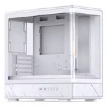 Jonsbo D200 valkoinen mATX Mid-Tower-kotelo karkaistulla lasilla ja Mini Temp -näytöllä