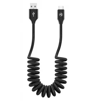 USB-USB-C-datakaapeli Tellur Extendable 3A 1,8 m musta