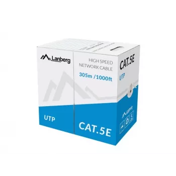 Verkkokaapeli Lanberg LCU5-11CU-0305-S U/UTP Cat5e 305 m harmaa