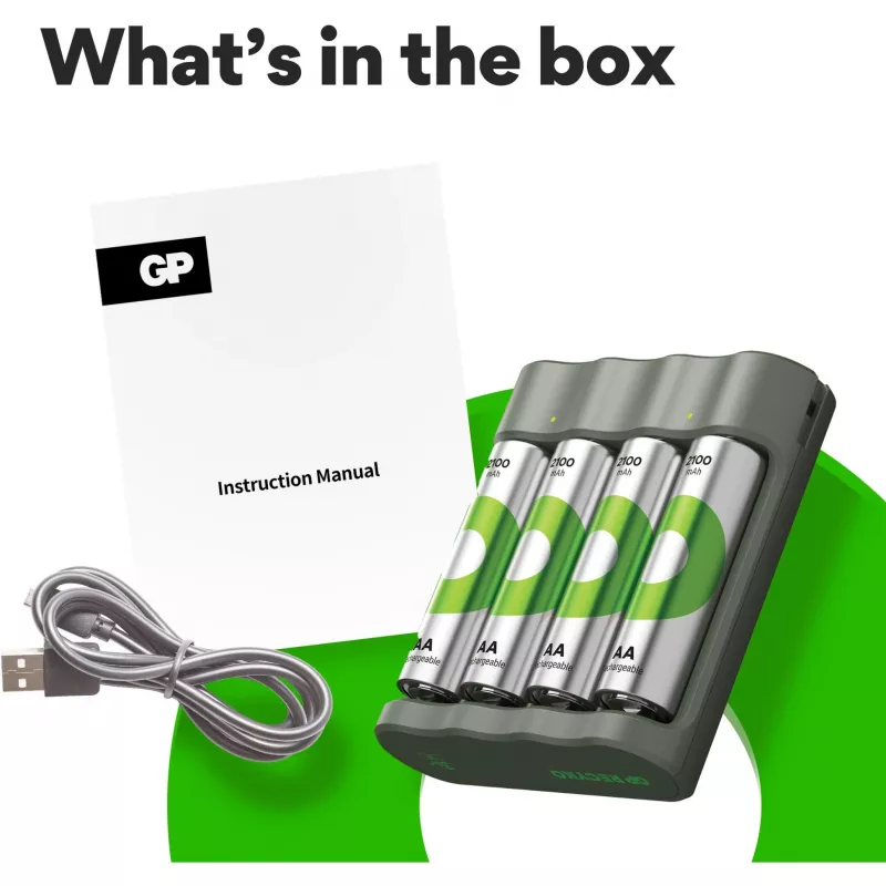 Akkulaturi GP B441 NiMH AA- ja AAA-akuille