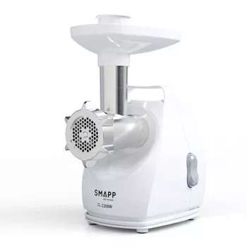 Sähköinen lihamylly SMAPP 490.8 — 2200 W, 1 nopeus, 3 reikälevyä (Ø 2,7–8 mm), valkoinen