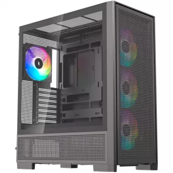 PC-kotelo Silentware Air 2000 A-RGB musta — Mid-Tower, karkaistusta lasista valmistettu sivupaneeli
