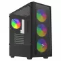 PC-kotelo SAVIO Noctis Flow RGB — Cube, ATX/Mini-ITX, 3x 120 mm etutuulettimet, karkaistu lasisivupaneeli, max. GPU 35 cm